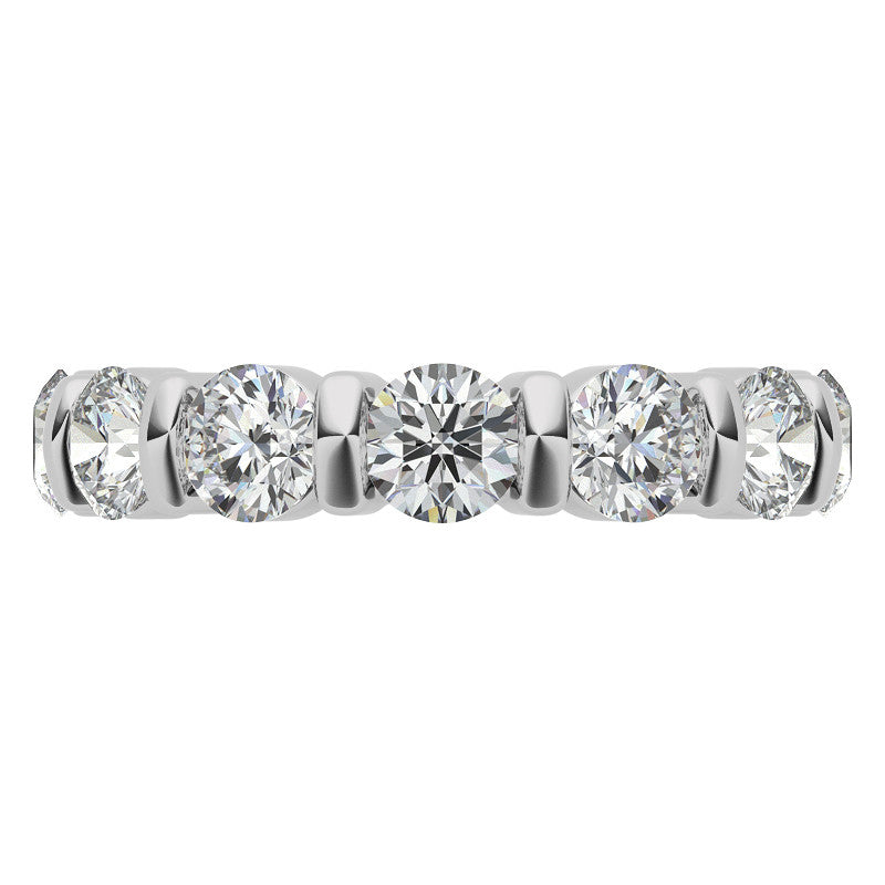 4.0mm Round Brilliant Moissanite Bar Anniversary Ring, 1.75ct