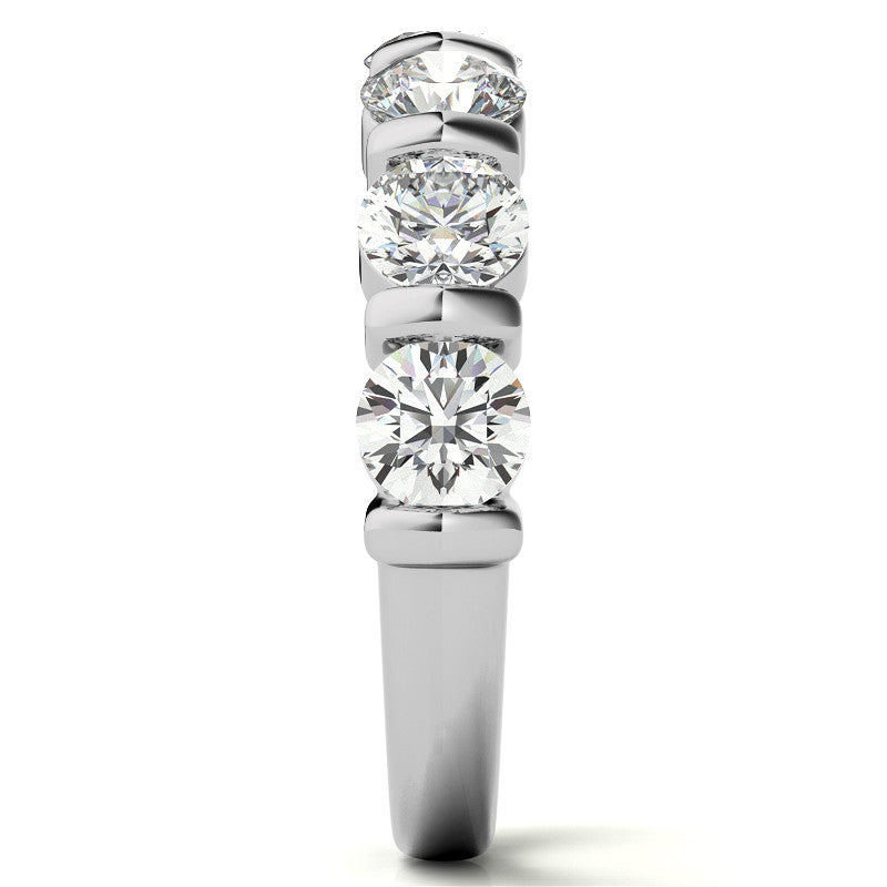 4.0mm Round Brilliant Moissanite Bar Anniversary Ring, 1.75ct