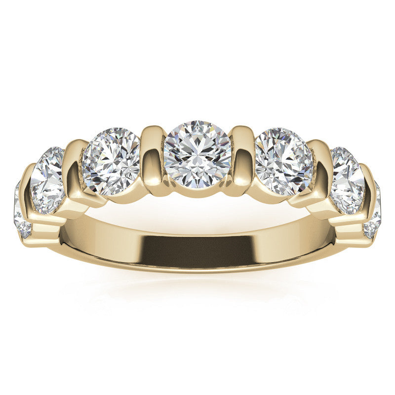 4.0mm Round Brilliant Moissanite Bar Anniversary Ring, 1.75ct