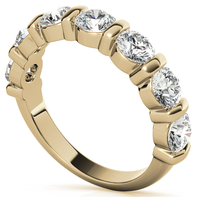 4.0mm Round Brilliant Moissanite Bar Anniversary Ring, 1.75ct