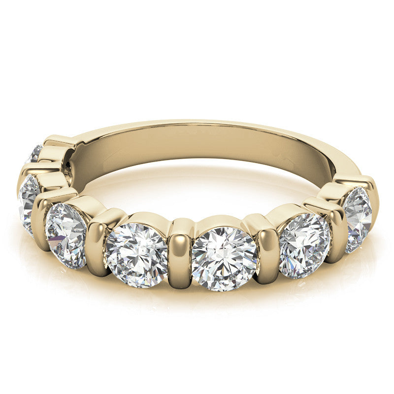 4.0mm Round Brilliant Moissanite Bar Anniversary Ring, 1.75ct