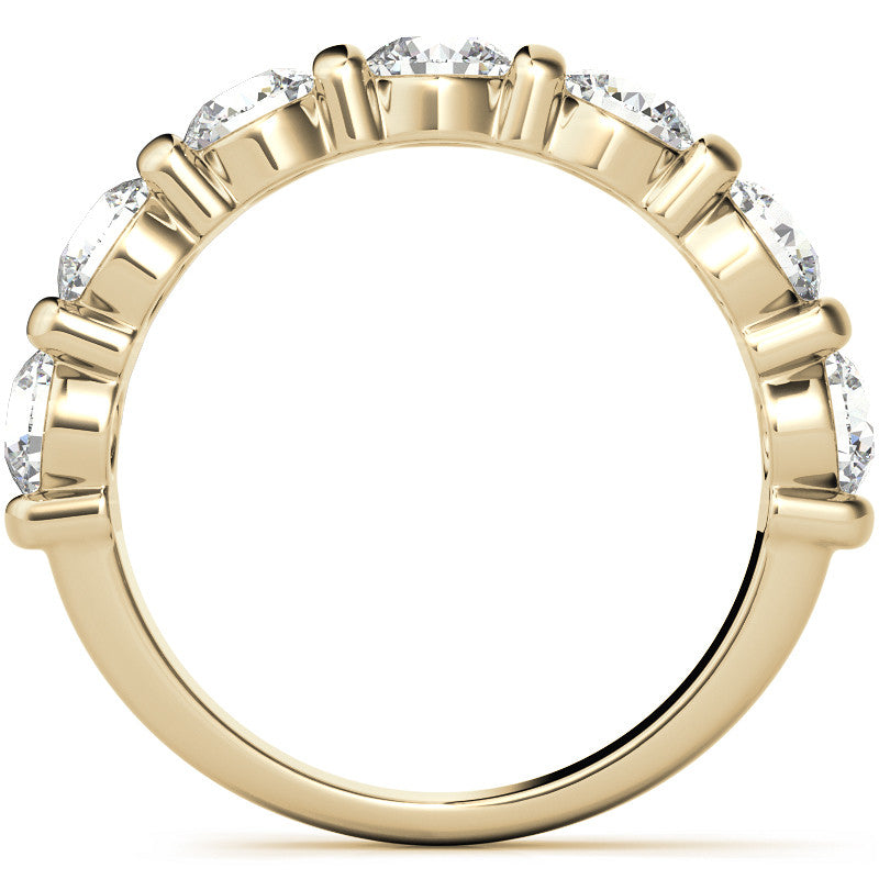 4.0mm Round Brilliant Moissanite Bar Anniversary Ring, 1.75ct