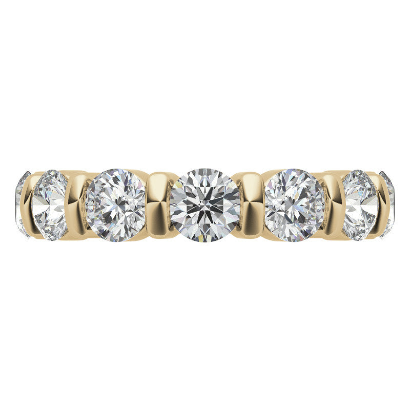 4.0mm Round Brilliant Moissanite Bar Anniversary Ring, 1.75ct