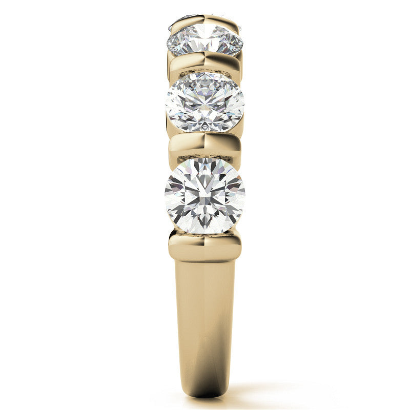 4.0mm Round Brilliant Moissanite Bar Anniversary Ring, 1.75ct