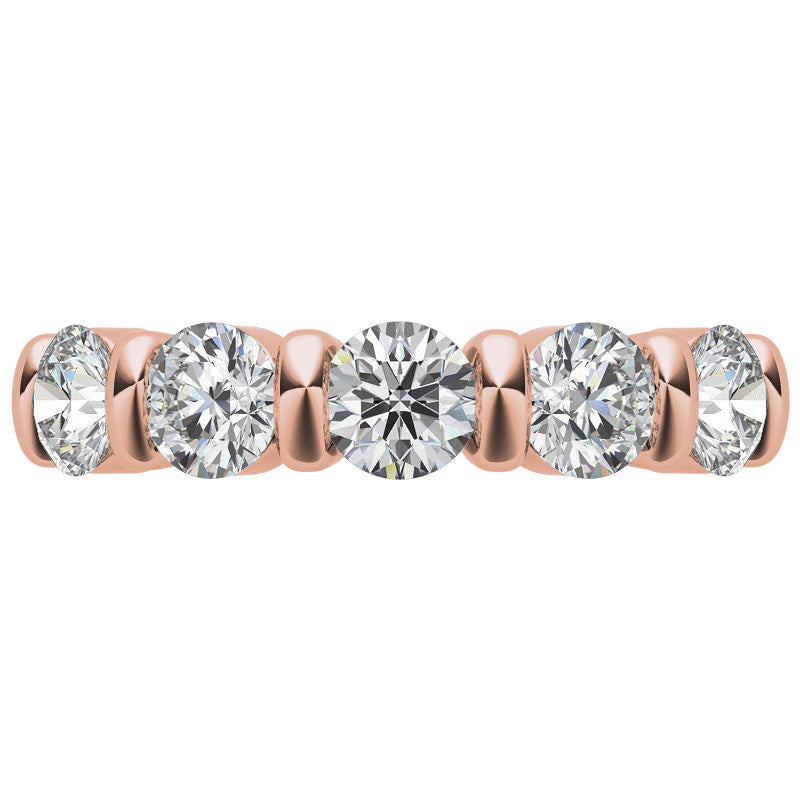 4.0mm Round Brilliant Moissanite Bar Anniversary Ring, 1.25ct