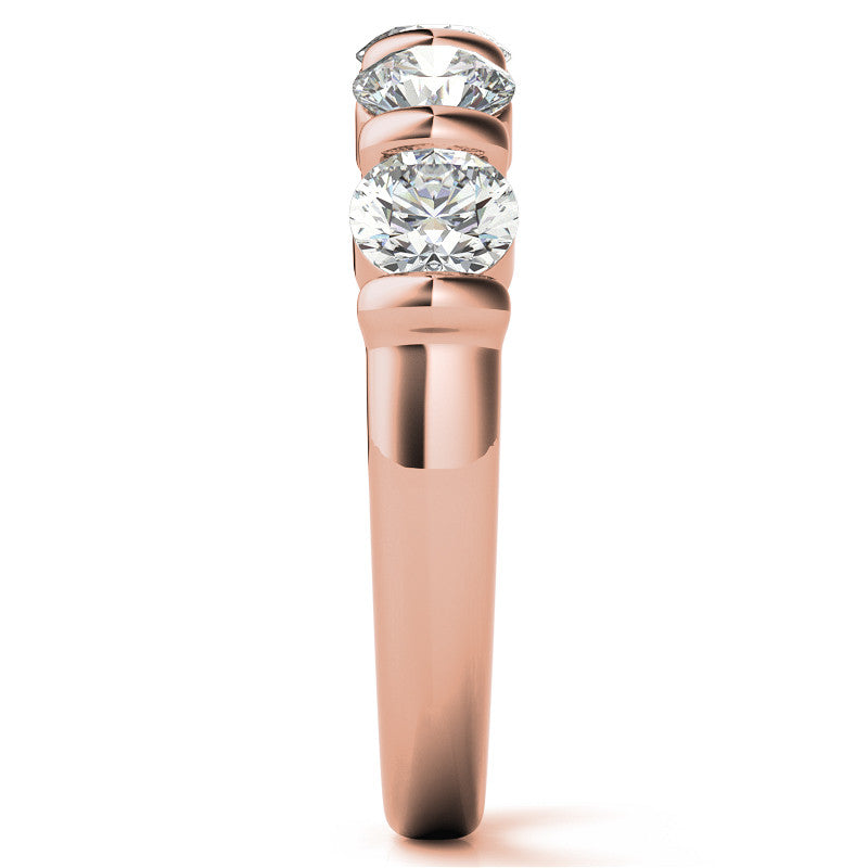 4.0mm Round Brilliant Moissanite Bar Anniversary Ring, 1.25ct