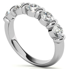 4.0mm Round Brilliant Moissanite Bar Anniversary Ring, 1.25ct