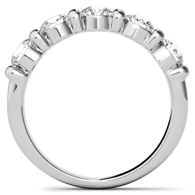 4.0mm Round Brilliant Moissanite Bar Anniversary Ring, 1.25ct