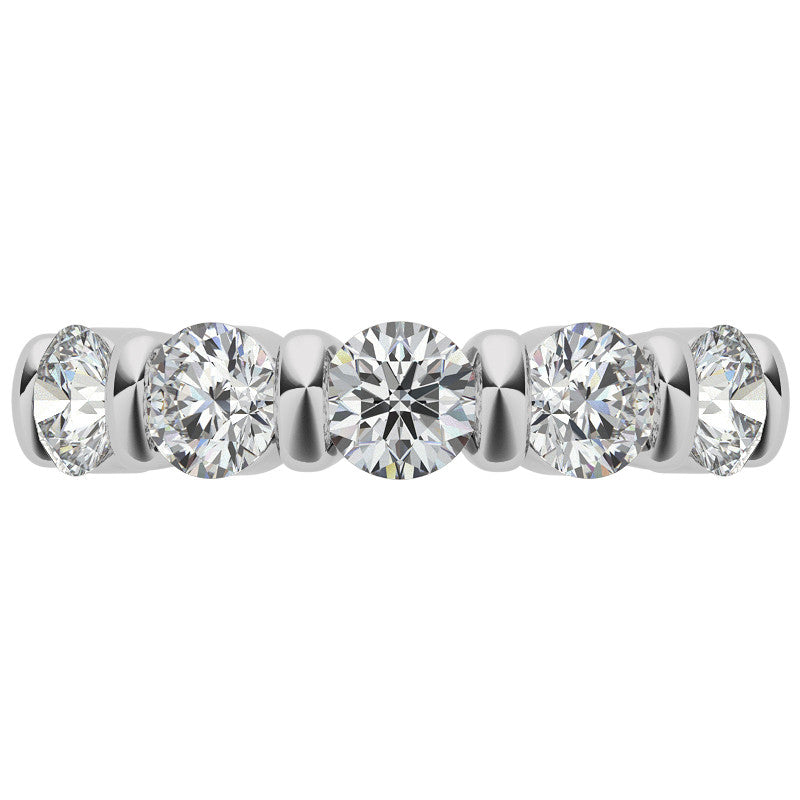 4.0mm Round Brilliant Moissanite Bar Anniversary Ring, 1.25ct
