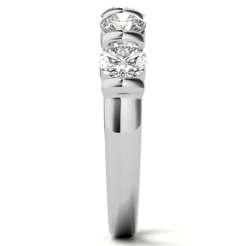 4.0mm Round Brilliant Moissanite Bar Anniversary Ring, 1.25ct