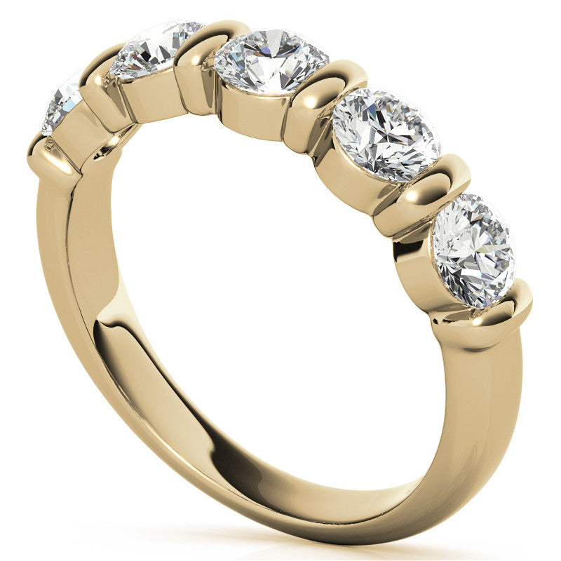 4.0mm Round Brilliant Moissanite Bar Anniversary Ring, 1.25ct
