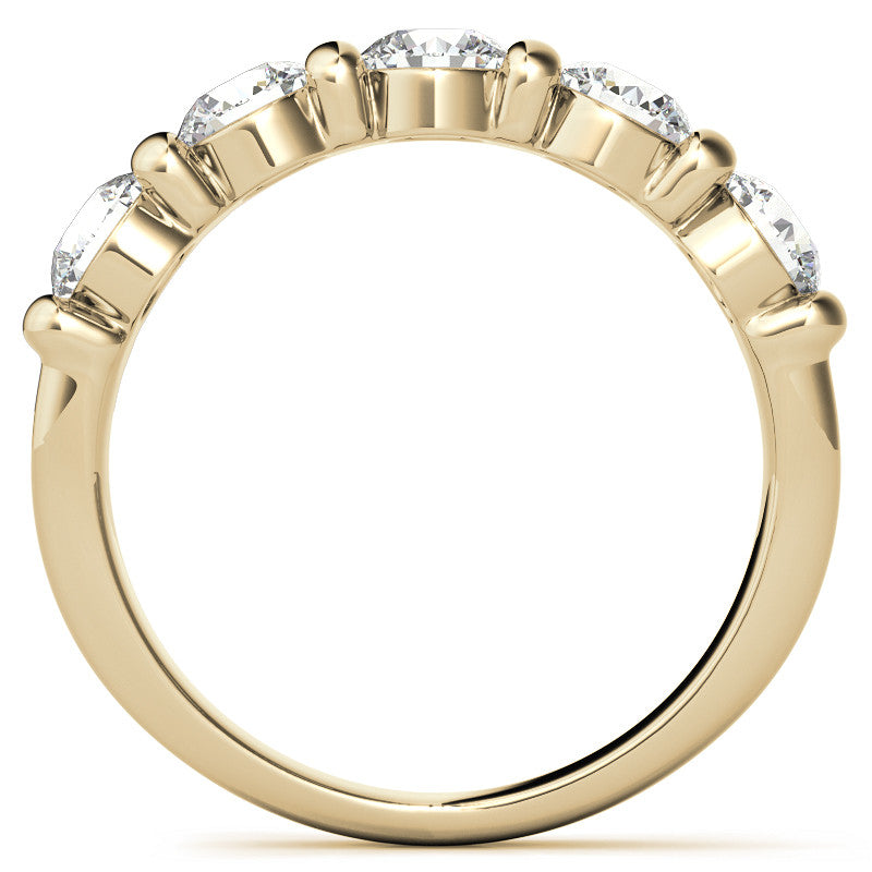 4.0mm Round Brilliant Moissanite Bar Anniversary Ring, 1.25ct