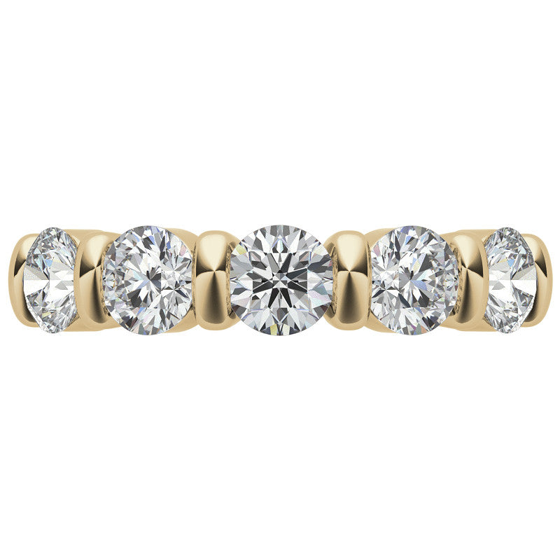 4.0mm Round Brilliant Moissanite Bar Anniversary Ring, 1.25ct