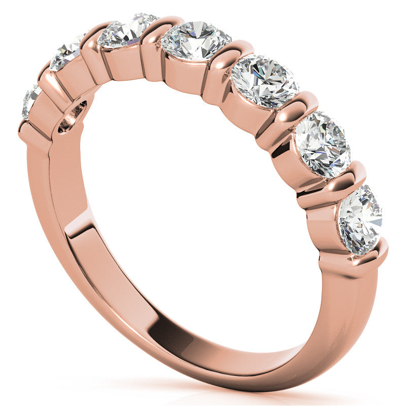3.5mm Round Brilliant Moissanite Bar Anniversary Ring, 1.05ct
