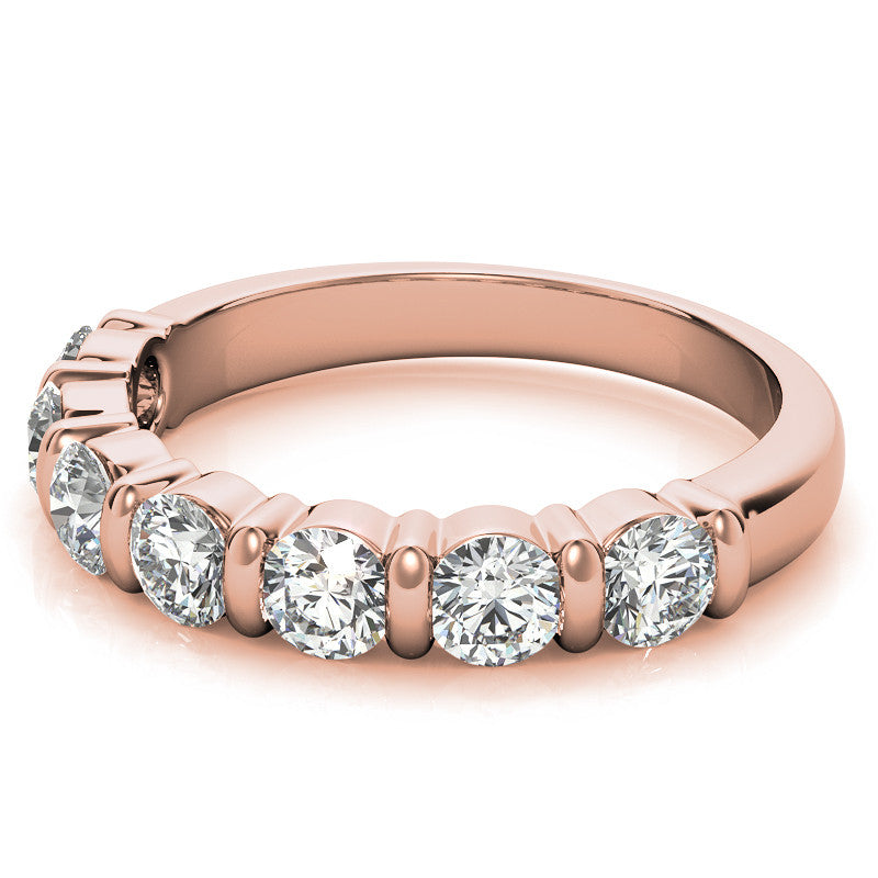 3.5mm Round Brilliant Moissanite Bar Anniversary Ring, 1.05ct