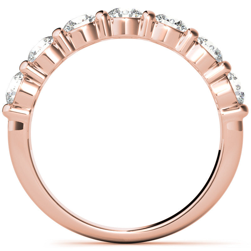 3.5mm Round Brilliant Moissanite Bar Anniversary Ring, 1.05ct