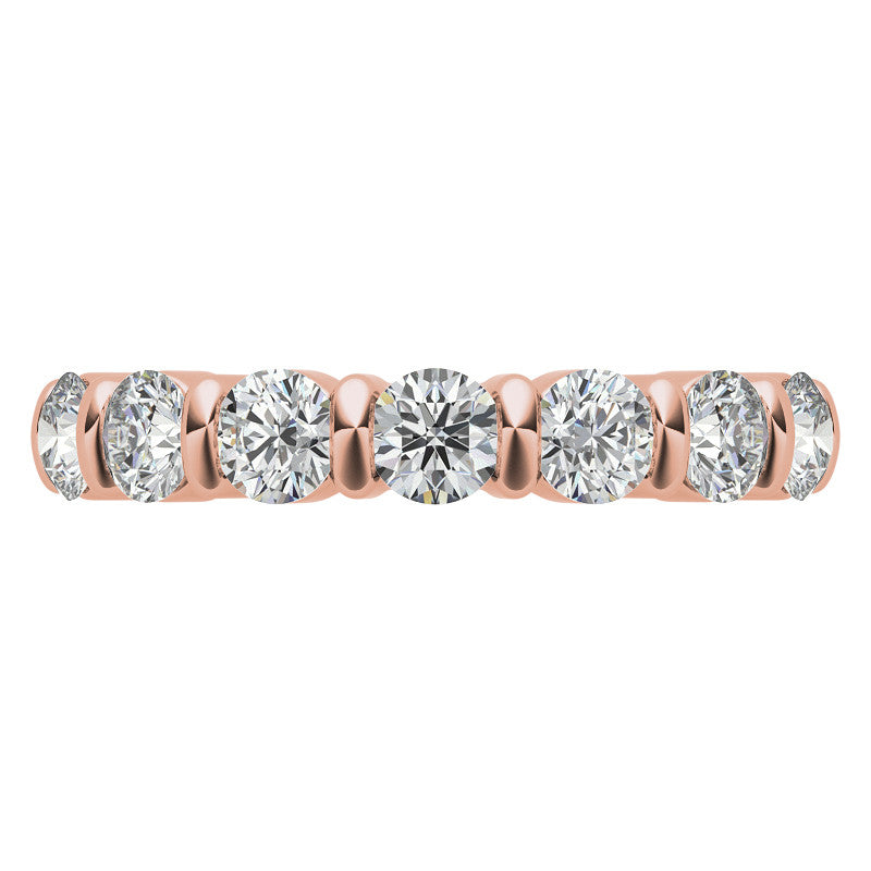 3.5mm Round Brilliant Moissanite Bar Anniversary Ring, 1.05ct