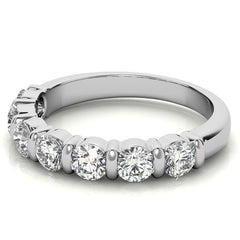 3.5mm Round Brilliant Moissanite Bar Anniversary Ring, 1.05ct