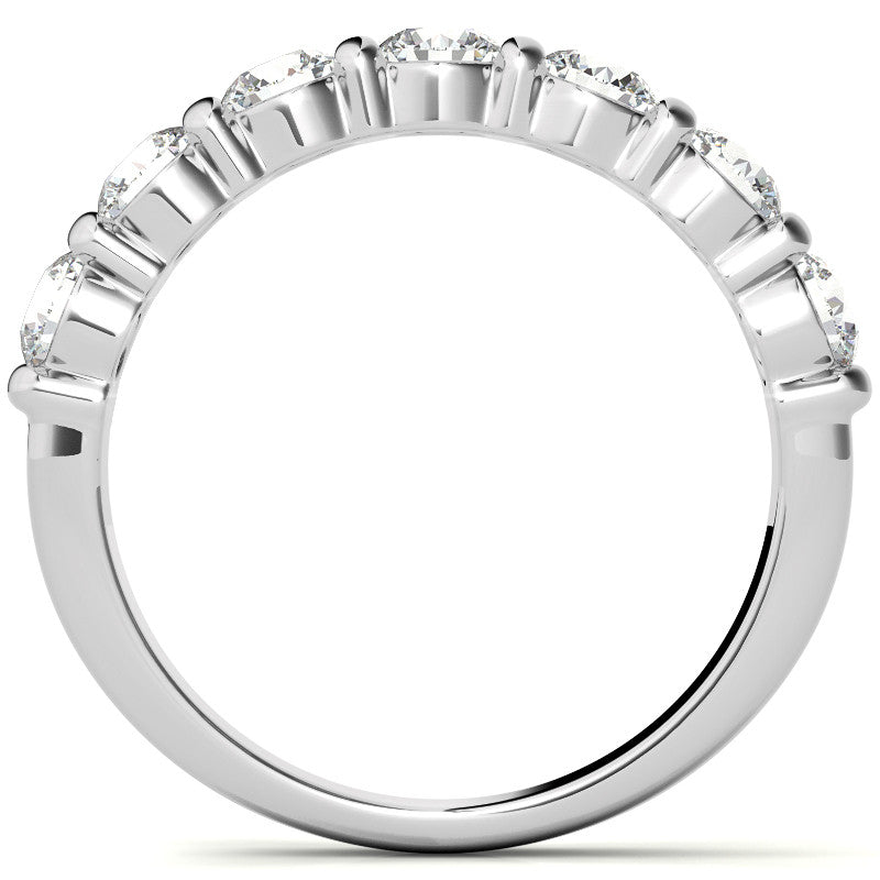 3.5mm Round Brilliant Moissanite Bar Anniversary Ring, 1.05ct