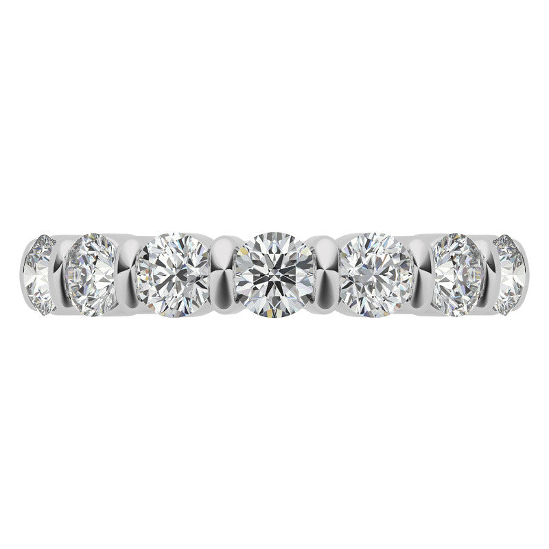 3.5mm Round Brilliant Moissanite Bar Anniversary Ring, 1.05ct