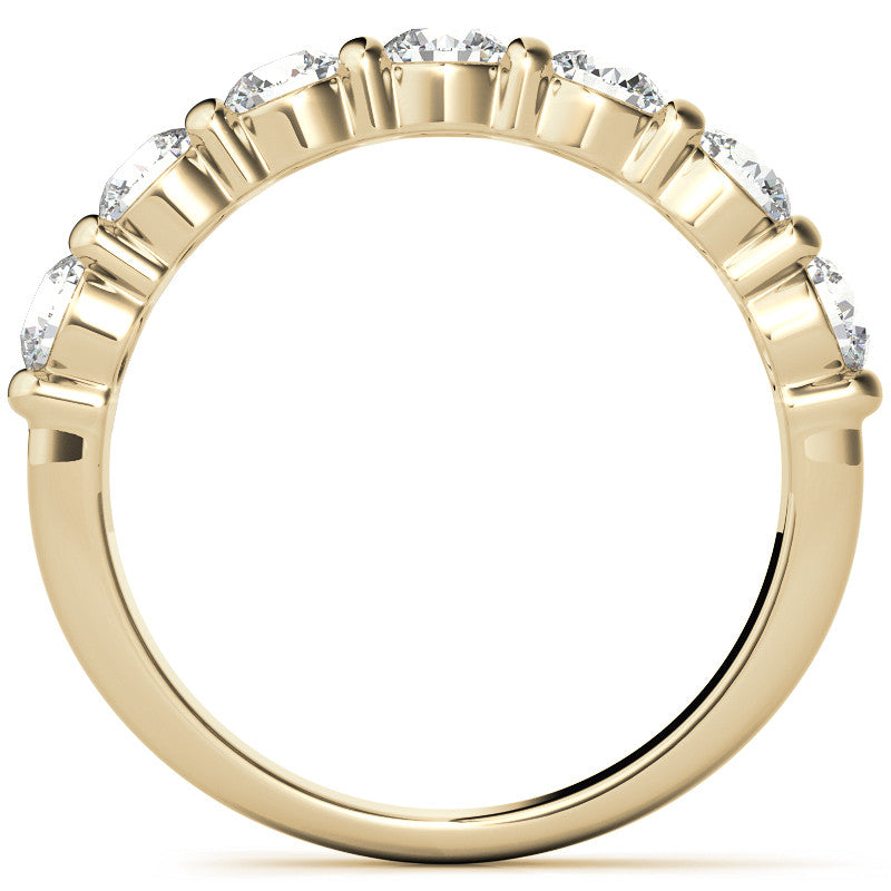 3.5mm Round Brilliant Moissanite Bar Anniversary Ring, 1.05ct