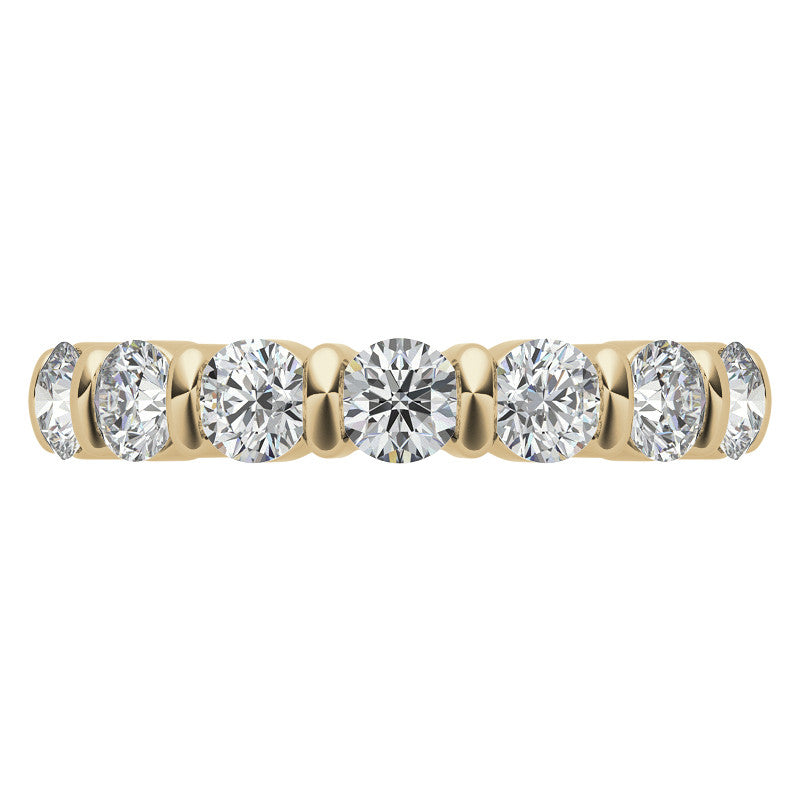 3.5mm Round Brilliant Moissanite Bar Anniversary Ring, 1.05ct