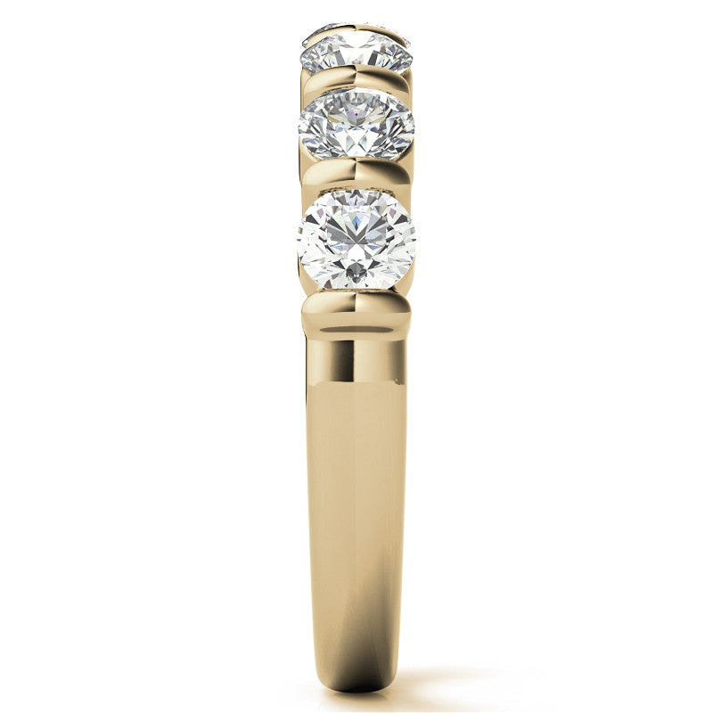 3.5mm Round Brilliant Moissanite Bar Anniversary Ring, 1.05ct