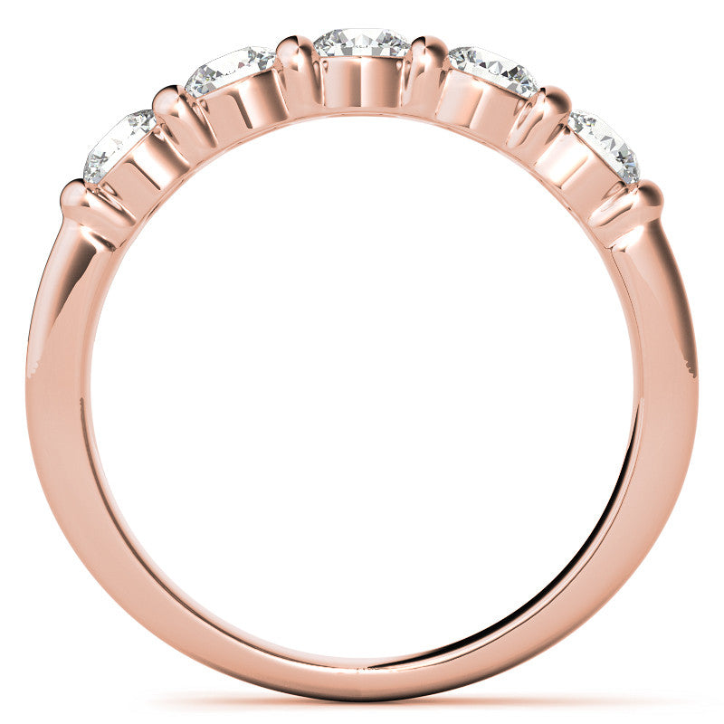 3.5mm Round Brilliant Moissanite Bar Anniversary Ring, 0.75ct