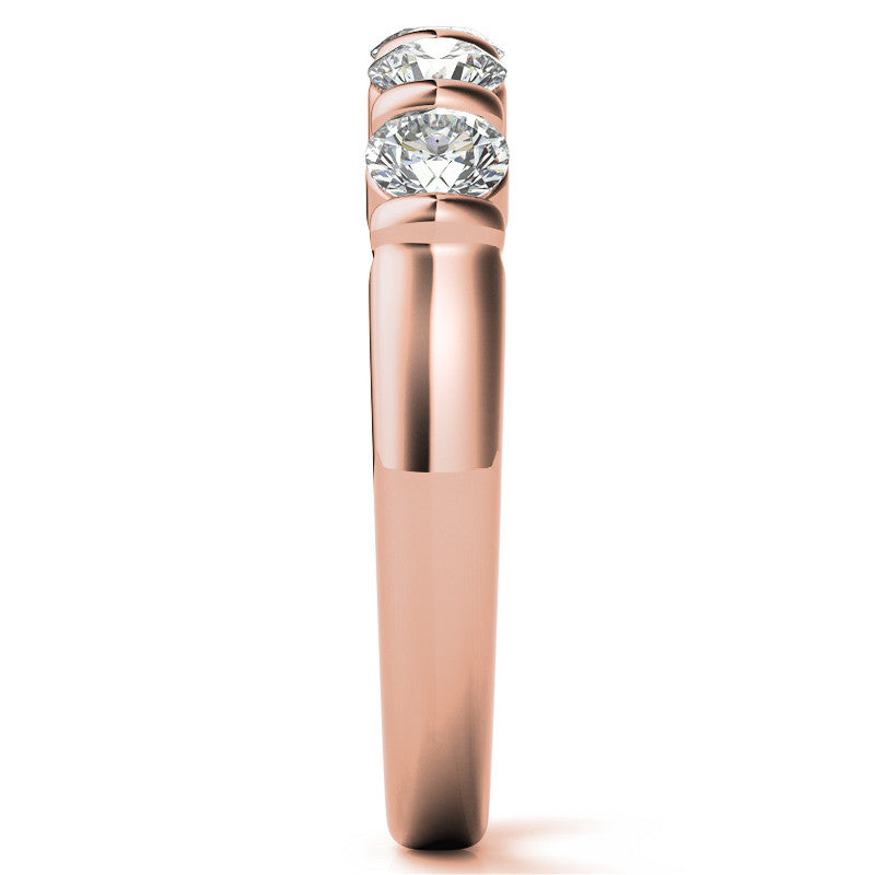 3.5mm Round Brilliant Moissanite Bar Anniversary Ring, 0.75ct