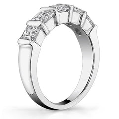 4mm 5-stone Princess cut Moissanite Bar Anniversary Ring