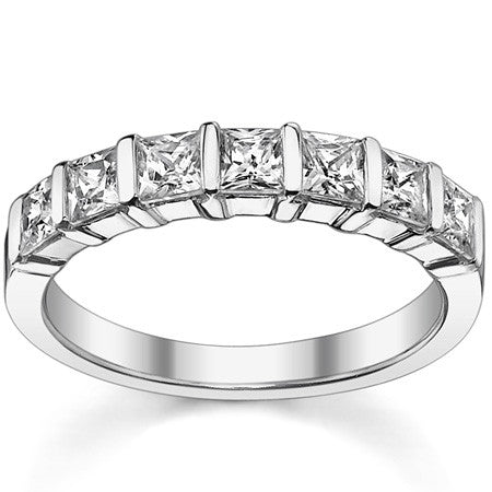 3mm 7-stone Princess cut Moissanite Bar Anniversary Ring