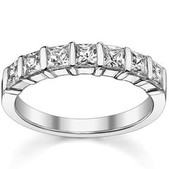 3mm 7-stone Princess cut Moissanite Bar Anniversary Ring