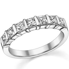 3mm 7-stone Princess cut Moissanite Bar Anniversary Ring