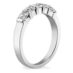 3mm 5-stone Princess cut Moissanite Bar Anniversary Ring