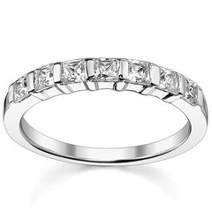 2.5mm 7-stone Princess cut Moissanite Bar Anniversary Ring