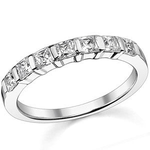 2.5mm 7-stone Princess cut Moissanite Bar Anniversary Ring