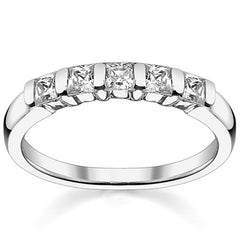 2.5mm 5-stone Princess cut Moissanite Bar Anniversary Ring