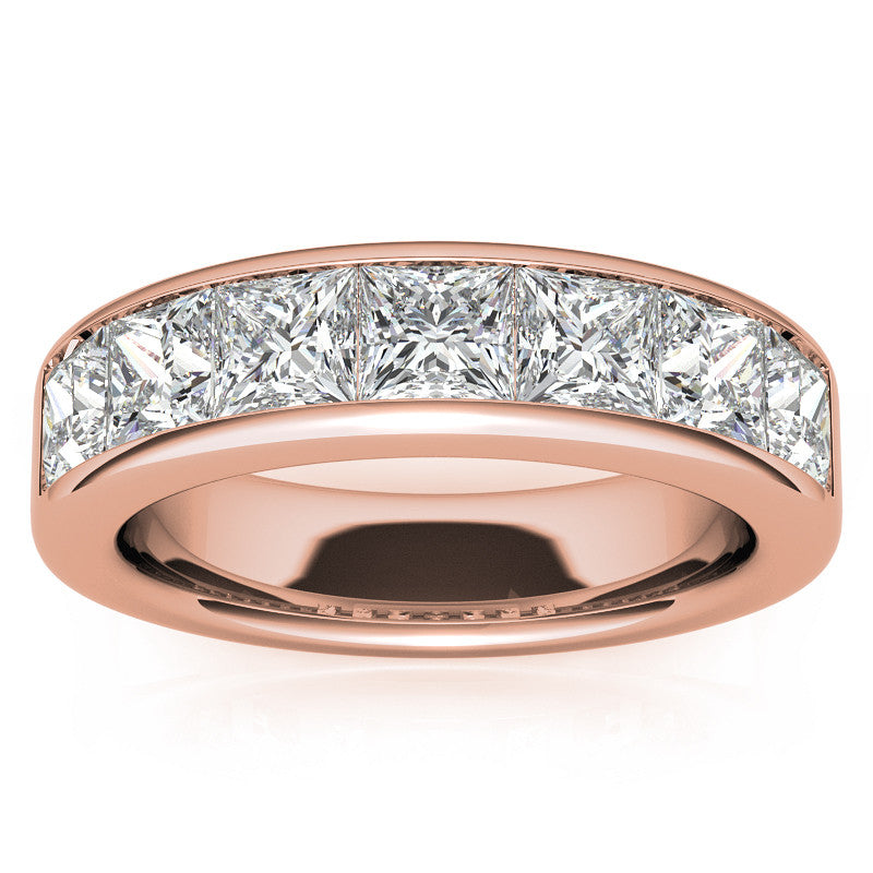 4mm 7-Stone Princess cut Moissanite Channel Anniversary Ring