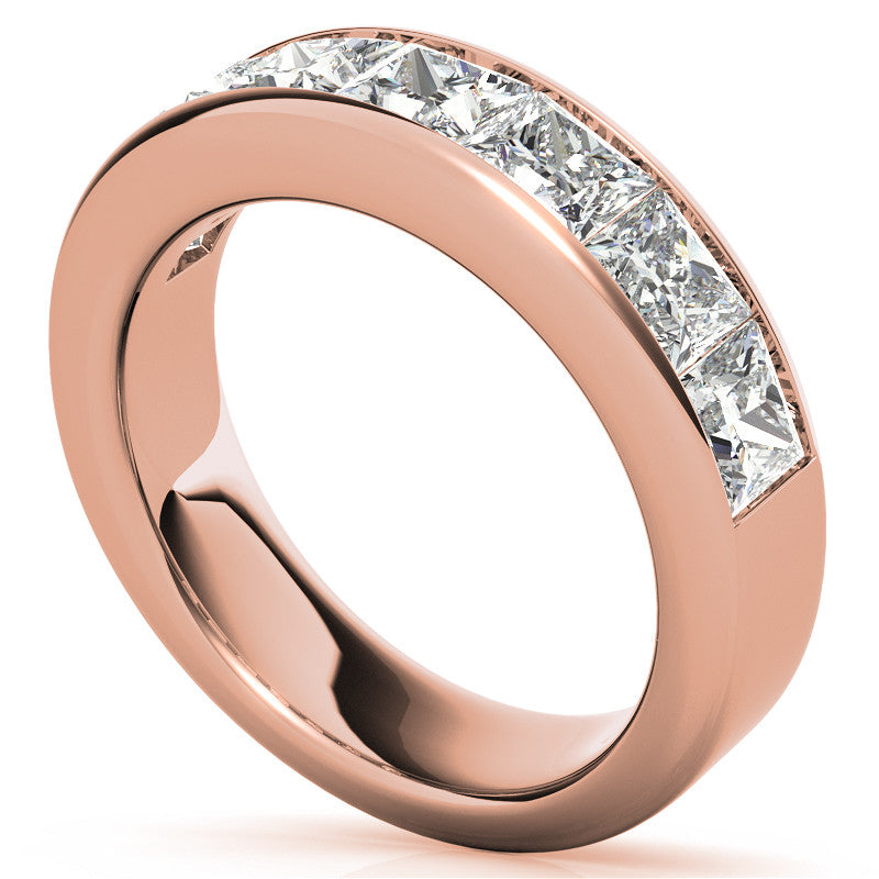4mm 7-Stone Princess cut Moissanite Channel Anniversary Ring