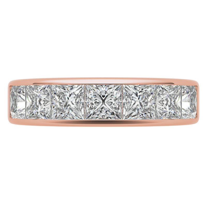 4mm 7-Stone Princess cut Moissanite Channel Anniversary Ring