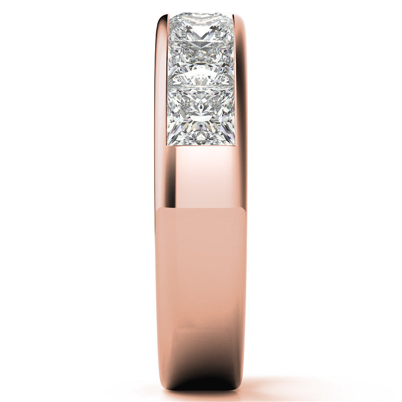 4mm 7-Stone Princess cut Moissanite Channel Anniversary Ring