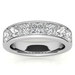 4mm 7-Stone Princess cut Moissanite Channel Anniversary Ring