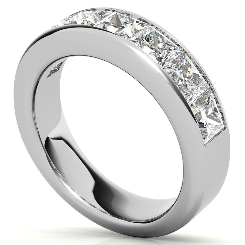 4mm 7-Stone Princess cut Moissanite Channel Anniversary Ring