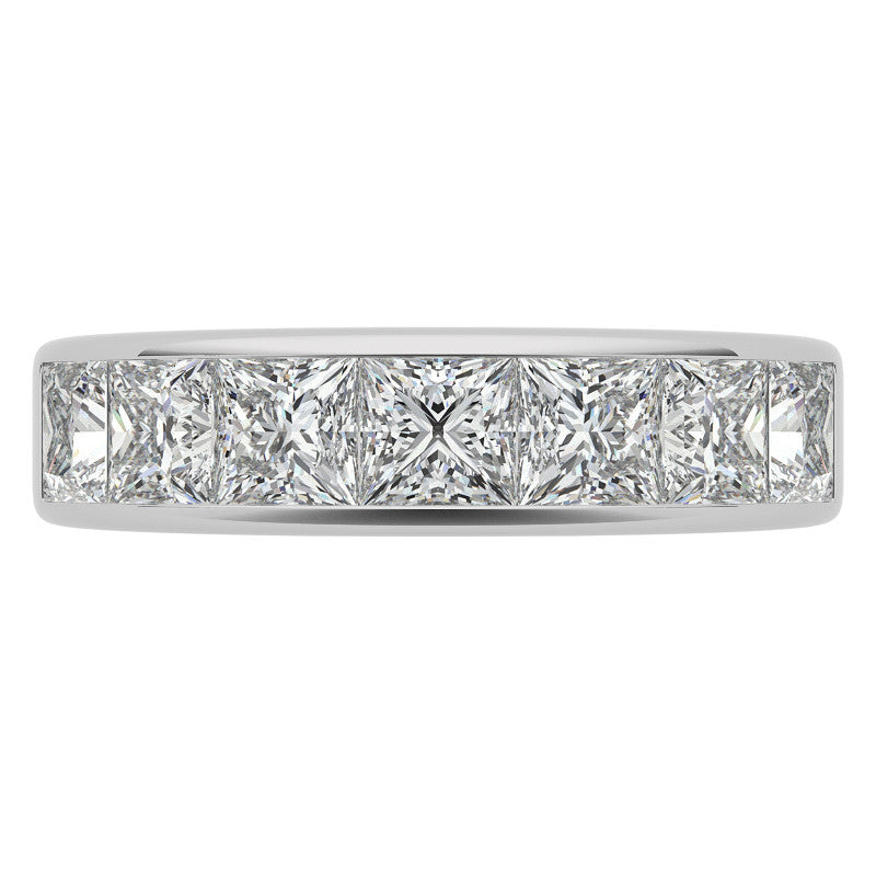 4mm 7-Stone Princess cut Moissanite Channel Anniversary Ring