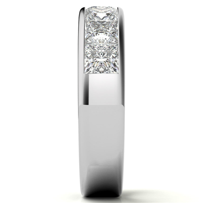 4mm 7-Stone Princess cut Moissanite Channel Anniversary Ring