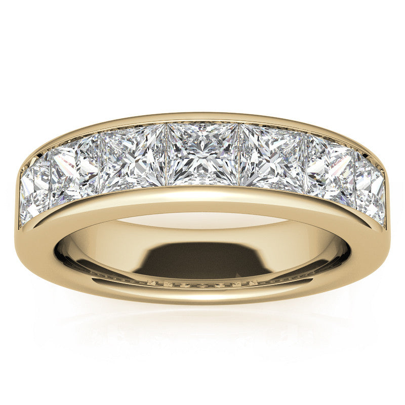 4mm 7-Stone Princess cut Moissanite Channel Anniversary Ring