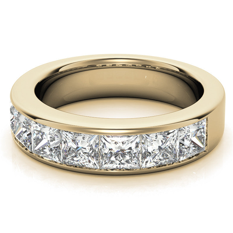 4mm 7-Stone Princess cut Moissanite Channel Anniversary Ring