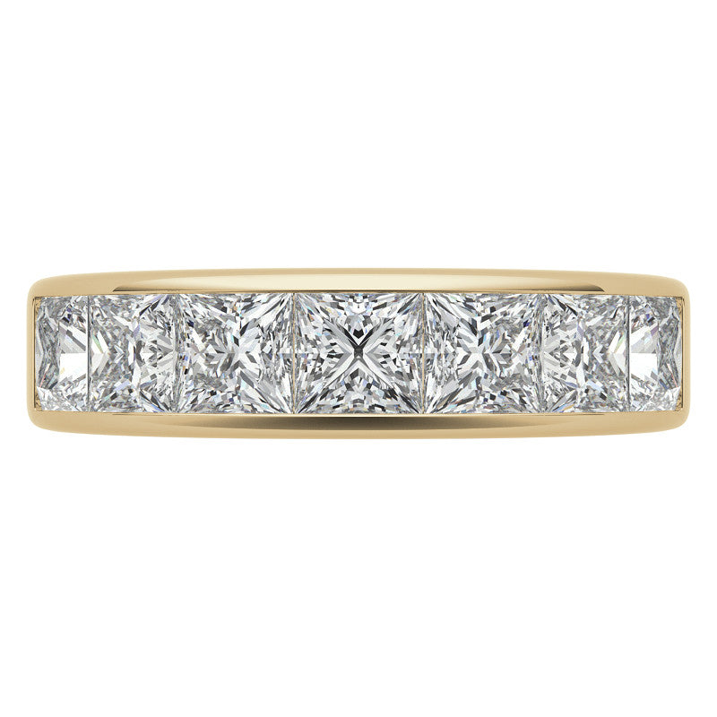 4mm 7-Stone Princess cut Moissanite Channel Anniversary Ring