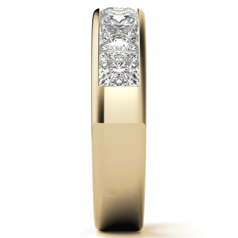 4mm 7-Stone Princess cut Moissanite Channel Anniversary Ring