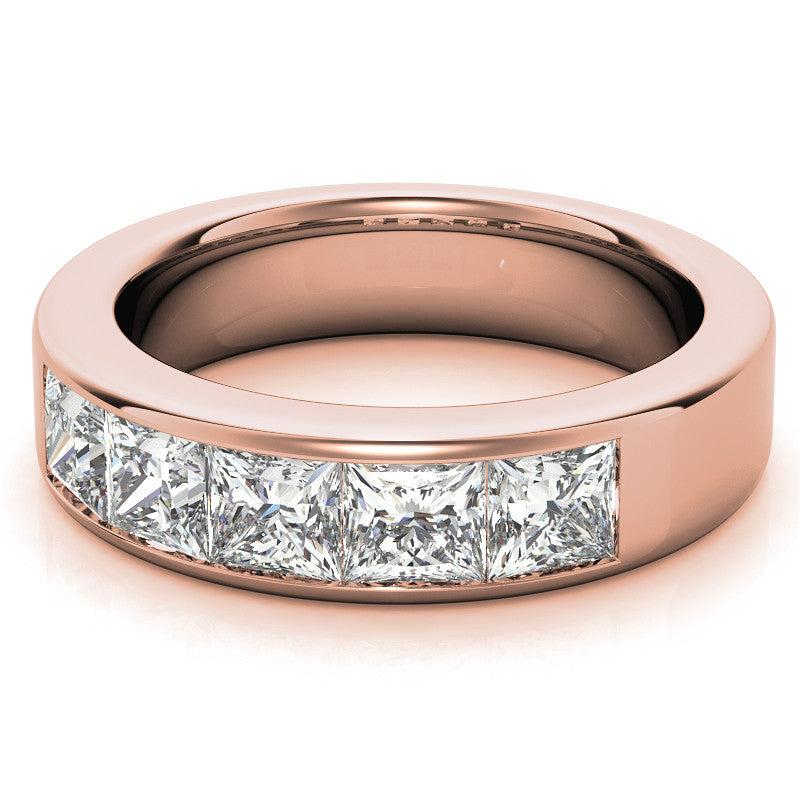 4mm 5-Stone Princess cut Moissanite Channel Anniversary Ring